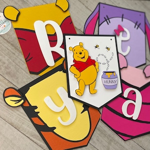 Winnie the Pooh Name banner, Winnie the Pooh personalized Banner, Winne the Pooh party decor, Winnie the Pooh Birthday party