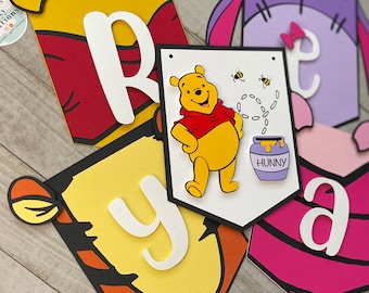 Winnie the Pooh Personalized Name Banner: Birthday Party Decor