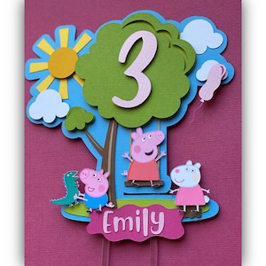 Personalized Peppa Pig Cake Topper: Custom Birthday Party Decor