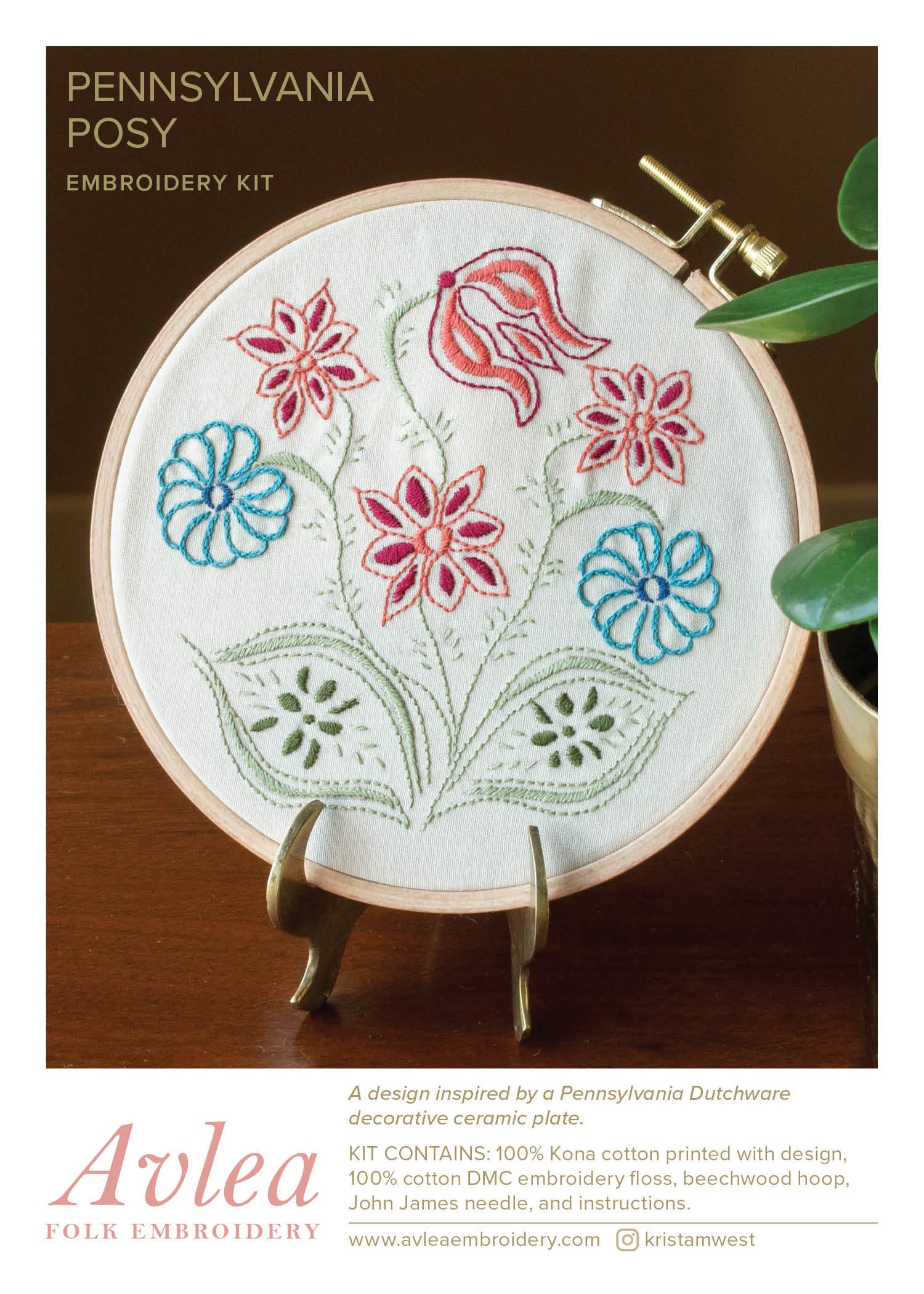 Embroidery Kit Avlea Folk Embroidery High Quality Easy Craft