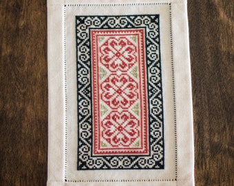 Cross Stitch Kit Small perfect for beginners BitKit Byzantine Rose by Avlea Folk Embroidery