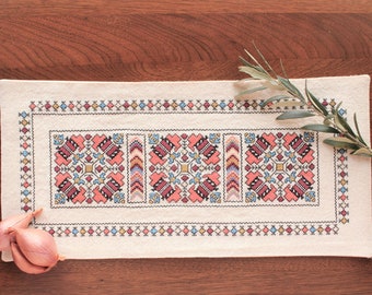 Cross Stitch Kit for Table Runner or Wall hanging Despina's Anemone from Avlea Folk Embroidery