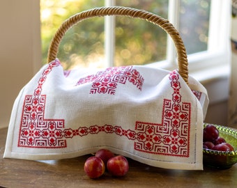 Romanian Basket Cross Stitch Kit Folk Embroidery | Heirloom Folk Pattern | Confident Beginner