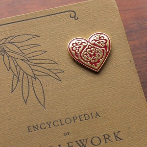 Enamel pin or needleminder Byzantine Rose by Avlea Folk Embroidery image 1