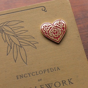 Enamel pin or needleminder Byzantine Rose by Avlea Folk Embroidery