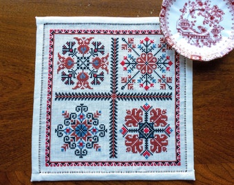 Cross Stitch Kit Balkan Quartet by Avlea Folk Embroidery counted thread great for beginners