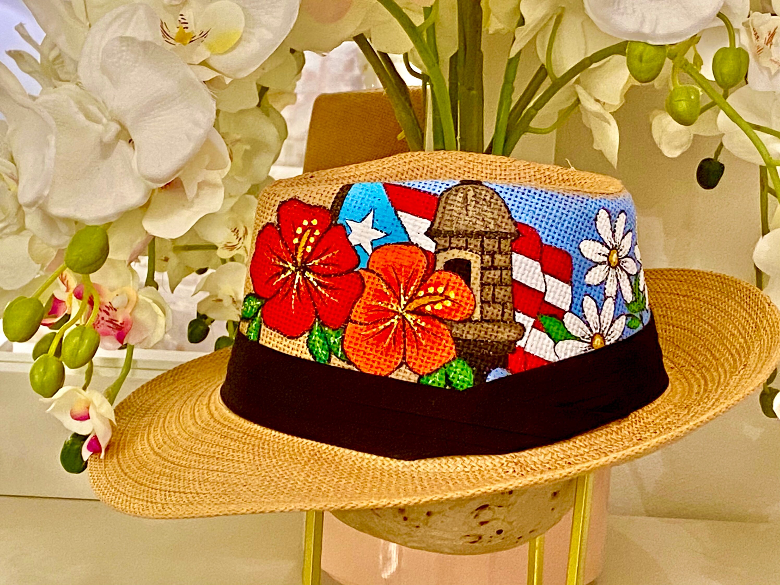 Trendy Unisex Hand Painted Straw Panama Hat for Summer Etsy