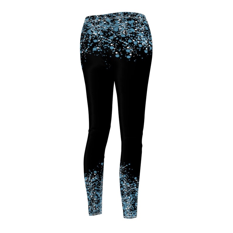 Women/'s Blue and White Splatter Paint Cut /& Sew Casual Leggings