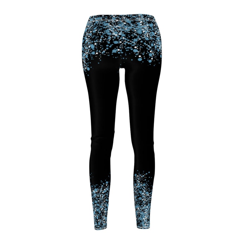 Women/'s Blue and White Splatter Paint Cut /& Sew Casual Leggings