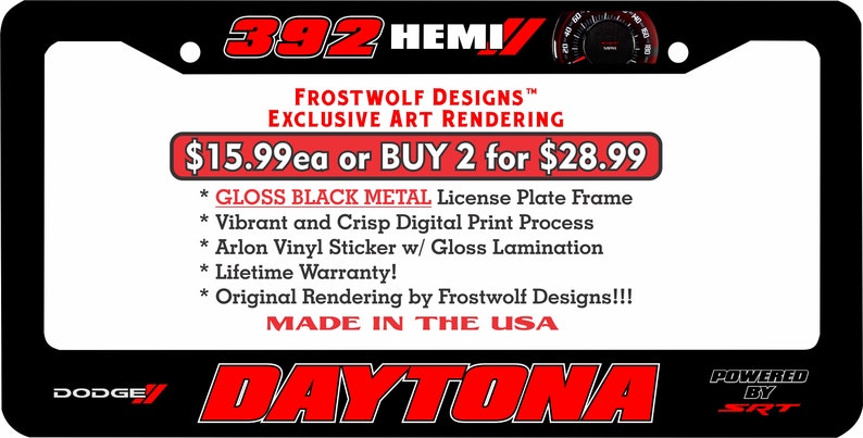 CHEVROLET CAMARO Red Black Metal License Plate Frame Holder