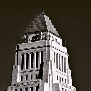 City Hall Tower | Los Angeles L.A. California | Art Deco Building | Southern California Architecture Black & White | Hotel Restaurant Decor