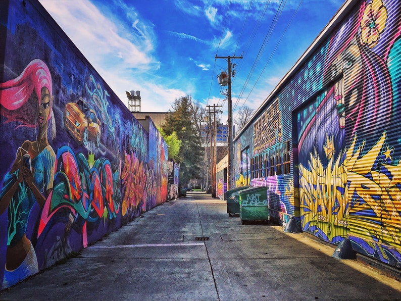 Graffiti Alley Urban Street Art Mural Sacramento California City Walls