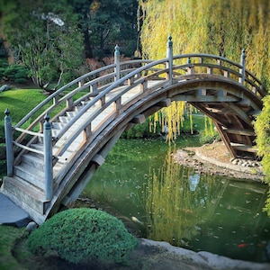 Japanese Bridge | Huntington Gardens San Marino Los Angeles California | Zen Garden Pond | Restaurant Décor | Hotel Décor |