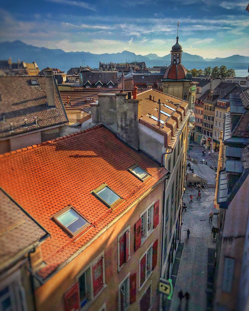 Rue Chaucrau Lausanne Vaud Switzerland Europe City Street Etsy