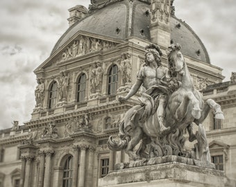 Louis XIV Equestrian Statue | Palais Musée du Louvre Museum Paris France | Restaurant Décor | Hotel Décor | Travel Photography