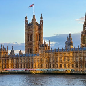 Houses of Parliament at Dusk | River Thames | Westminster London England | Hotel Restaurant Décor | Britain | Fine Art Photography