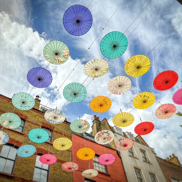 London Parasols | Chinatown Westminster Streets West End | Britain Europe | Hotel Restaurant Décor | Travel Photography