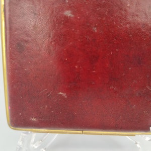 RARE West Germany Cigarette Case Rescue Me Vintage SE Gold Pfeil Burgundy Leather Cigarette Case image 6