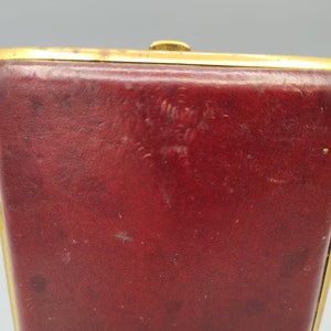 RARE West Germany Cigarette Case Rescue Me Vintage SE Gold Pfeil Burgundy Leather Cigarette Case image 5