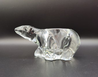 Polar Bear Votive Candleholder Heavy - Rescue Me Vintage SE - Clear Glass Animal Candle Holders