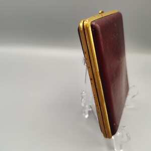 RARE West Germany Cigarette Case Rescue Me Vintage SE Gold Pfeil Burgundy Leather Cigarette Case image 4