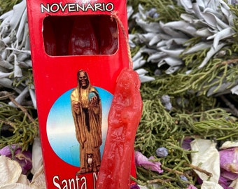 Santa Muerte Roja Novena Candles + Made in Mexico