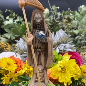 Santa Muerte Knochenstatue + Hueso + Taufe + Fest + Made in Mexico