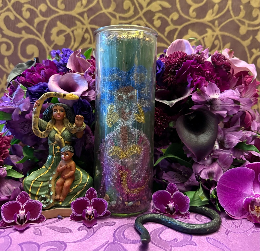 Filomena Lubana Hand-carved Candle + Domination + Santa Marta La