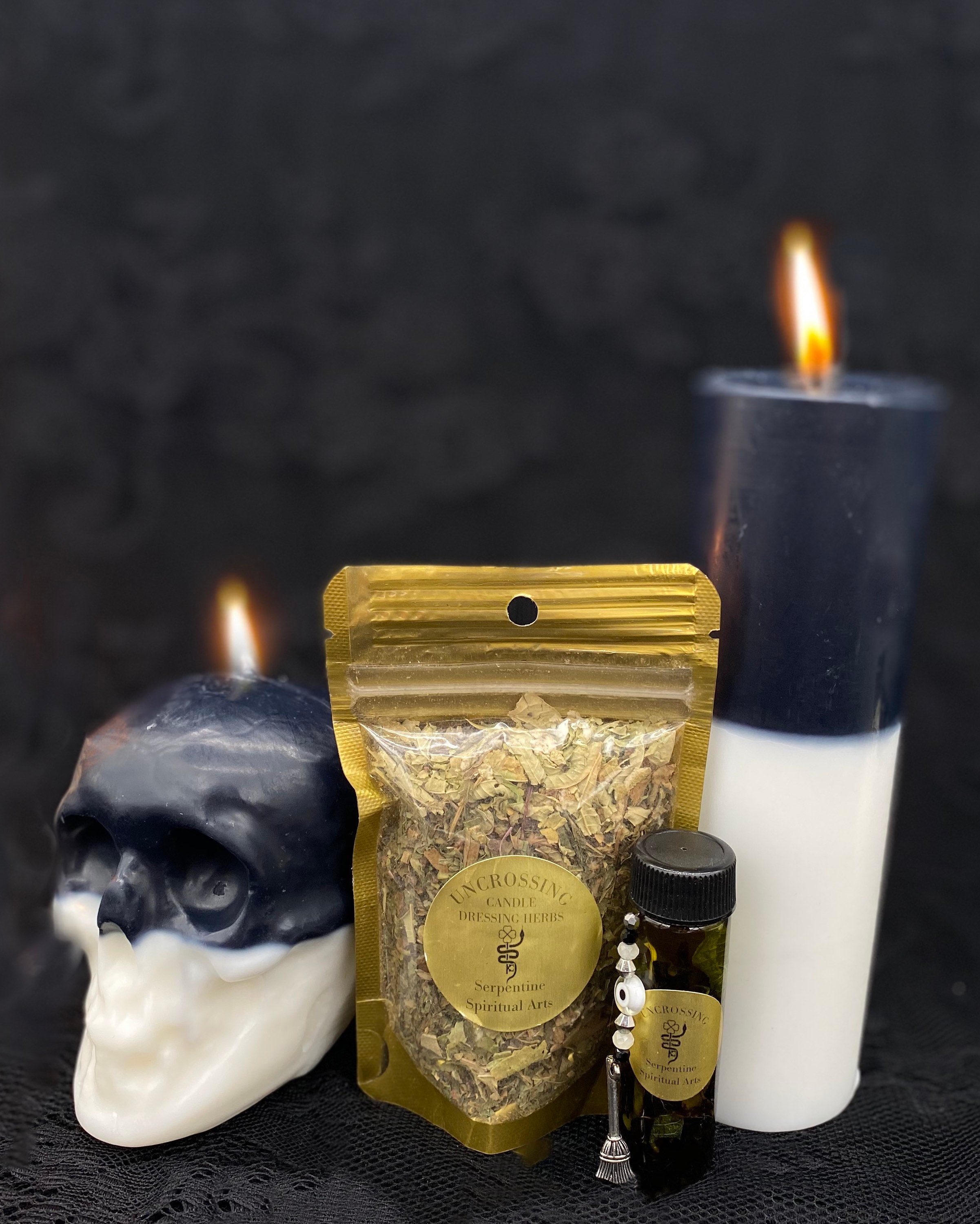 Reversing or Love Uncrossing Male & Female Figure Candles + Elegua
