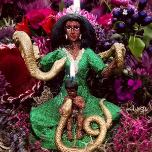 Filomena Lubana Figure Candle + Domination + Cleansed & Fixed + Santa Marta la Dominadora + Marta la Culebra + Saint Martha the Dominator