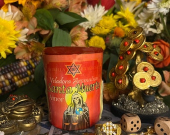 Santa Muerte Roja Love Candle + Money + Made in Mexico
