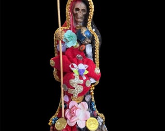 Santa Muerte Reversing Roja y Negra Statue + Baptized + Fixed + Made in Mexico