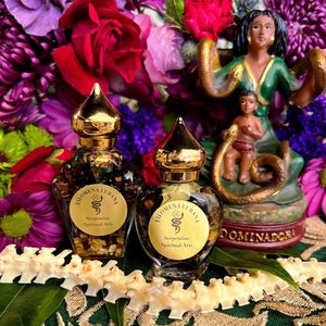 Filomena Lubana Oil + Santa Marta la Dominadora + Domination + Bring Back Man + Truth Revealed + 24K Gold + Saint Martha the Dominator