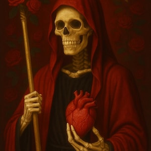 Santa Muerte Roja y Negra Amulet + Reversing + Domination + Amuleto + Santisima Muerte