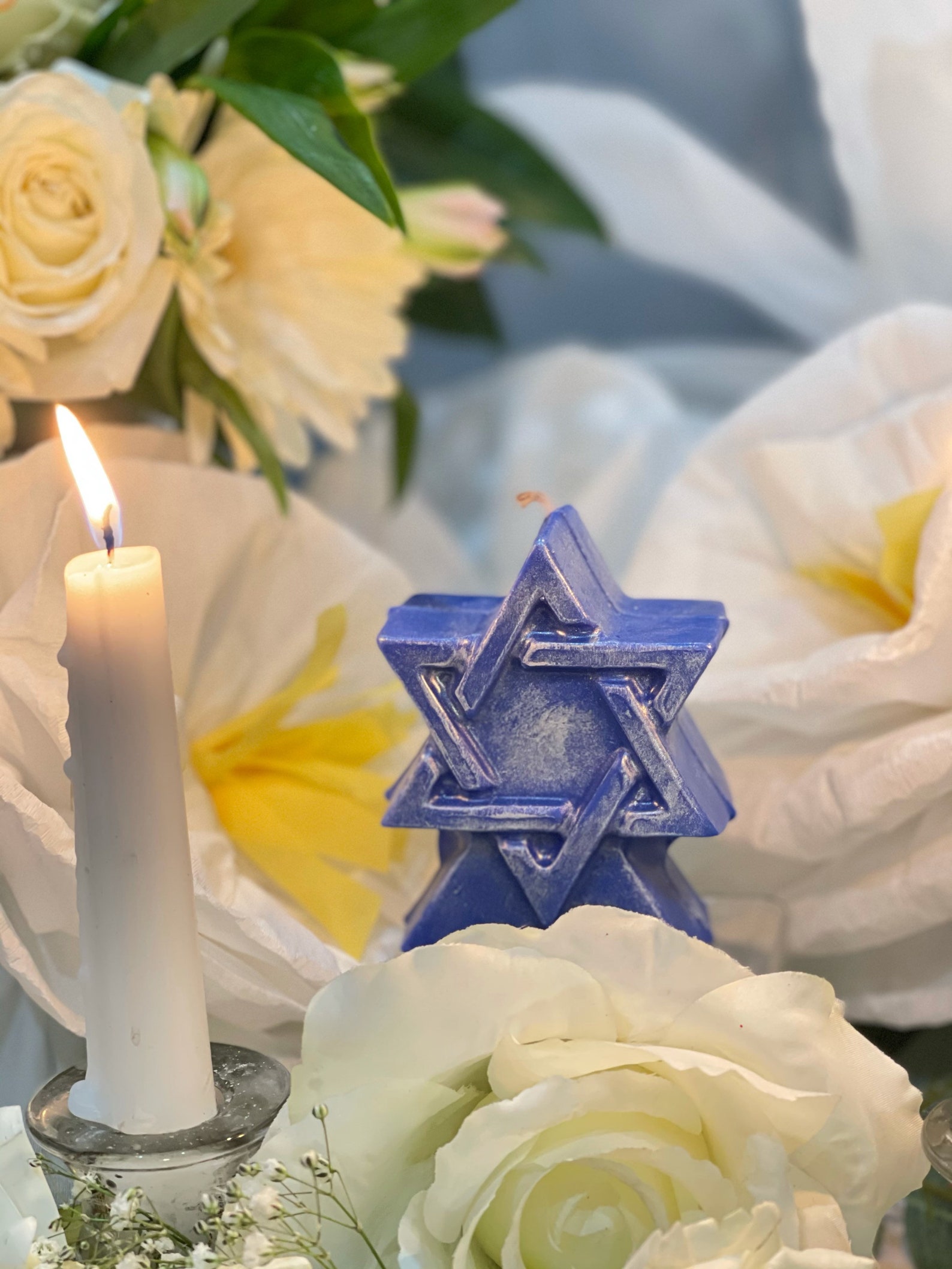 Star of David Candle Jewish Blessings King Solomon Etsy