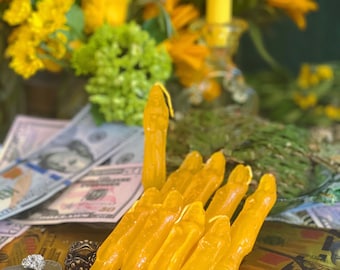 Santa Muerte Amarillo / Dorada / Oro Novena Candles + Yellow + Gold + Made in Mexico