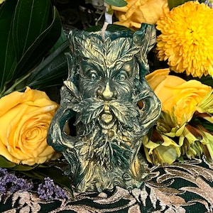Forest Spirit Figure Candle + Gran Bwa + Vodou + Witch + Green Man + Gran Bois + Cernunnos + Hand Poured