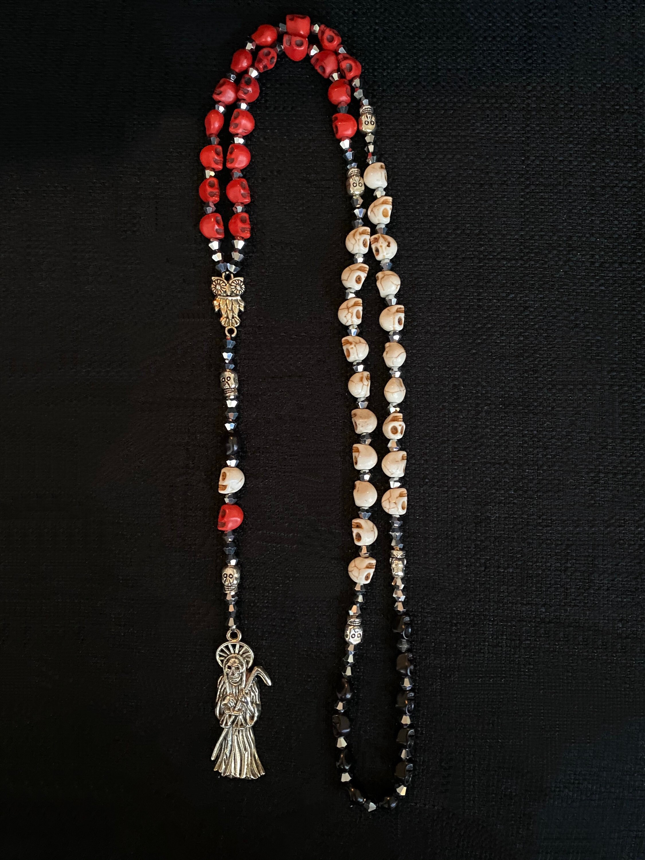 Santa Muerte Rosary Traditional Robes De Hilo Traditional - Etsy