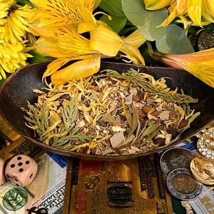 Money Drawing Herbs + Prosperity + Abundance + Jala Dinero + Blessed