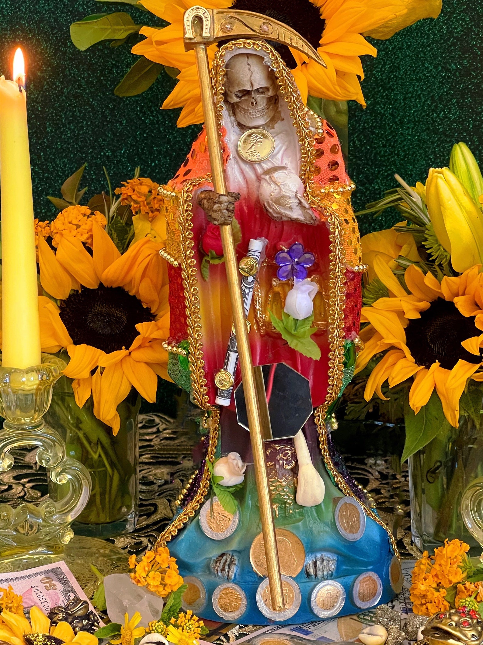 Santa Muerte Siete Colores Statue 12 Fixed and Baptized Etsy