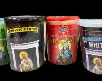 Santa Muerte Votive Candle Set + Made in Mexico