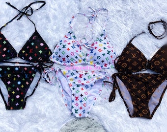 louis vuitton bikini etsy