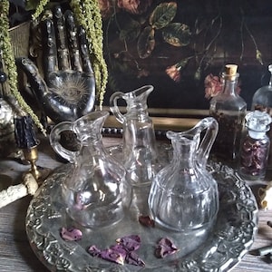 Vintage Potion Jar / Spell Bottle / Apothecary Cruet / Altar Ritual Vessel / Moon Water Container / Witchy Decor