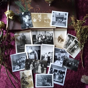 Lot of Vintage Black & White Photographs / Vintage Photograph Women Men Children / Oddity / Junk Journal Ephemera Scrap booking mixed media