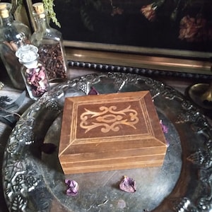 Vintage Wooden Altar Box / Rustic Wood Chest / Poppet Box / Spell Box / Trinket Box / Herb Storage / Stash Box / Witchy Decor