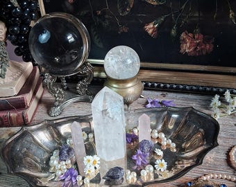 Antique Silver Ritual Altar Offering Dish / Vintage Vanity Catch All Trinket Dish / Dark Gothic Cottage Witchy Decor