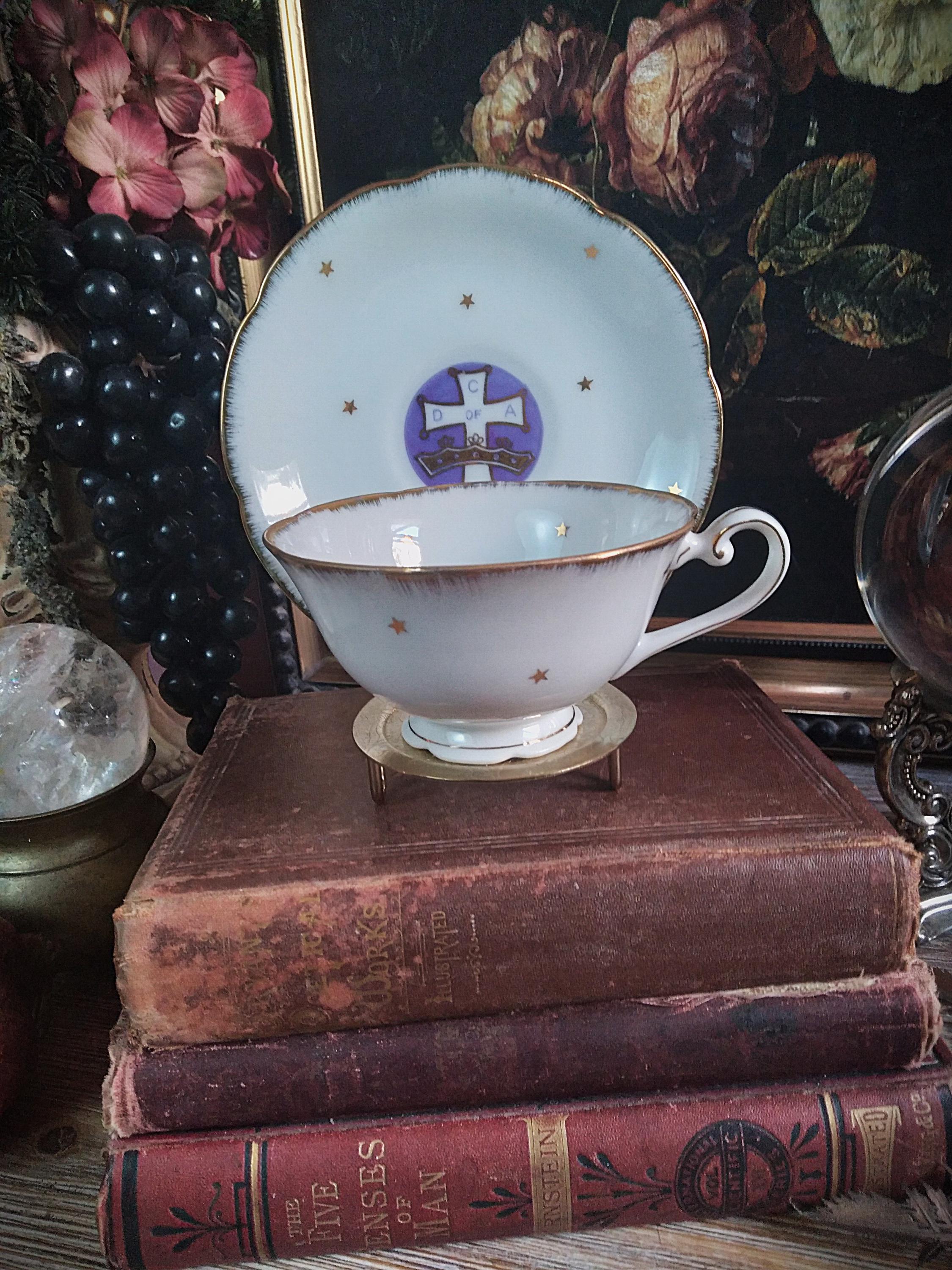 Catholic Tea Set Antique Catholic Daughters of America Gold Star Tea Cup & Saucer ...
