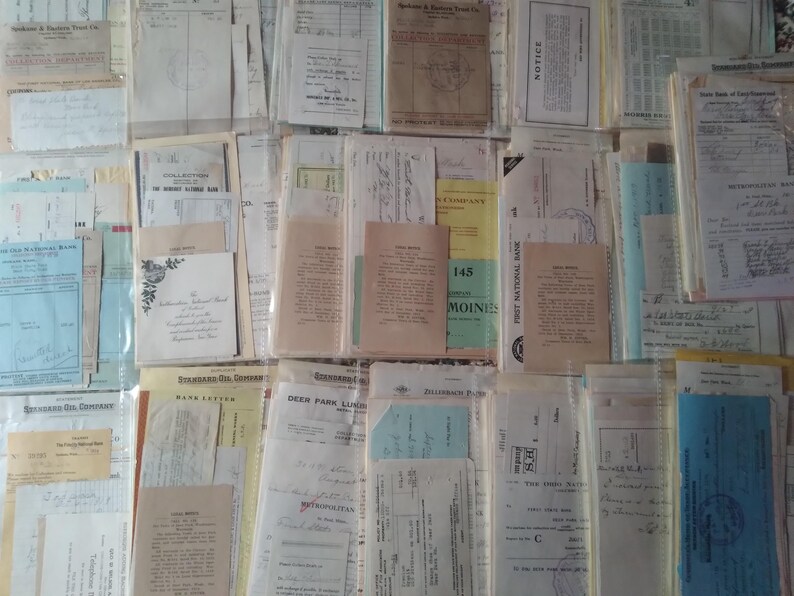 1919 & 1920s Vintage Receipts and Invoices Pack / Vintage Ephemera ...