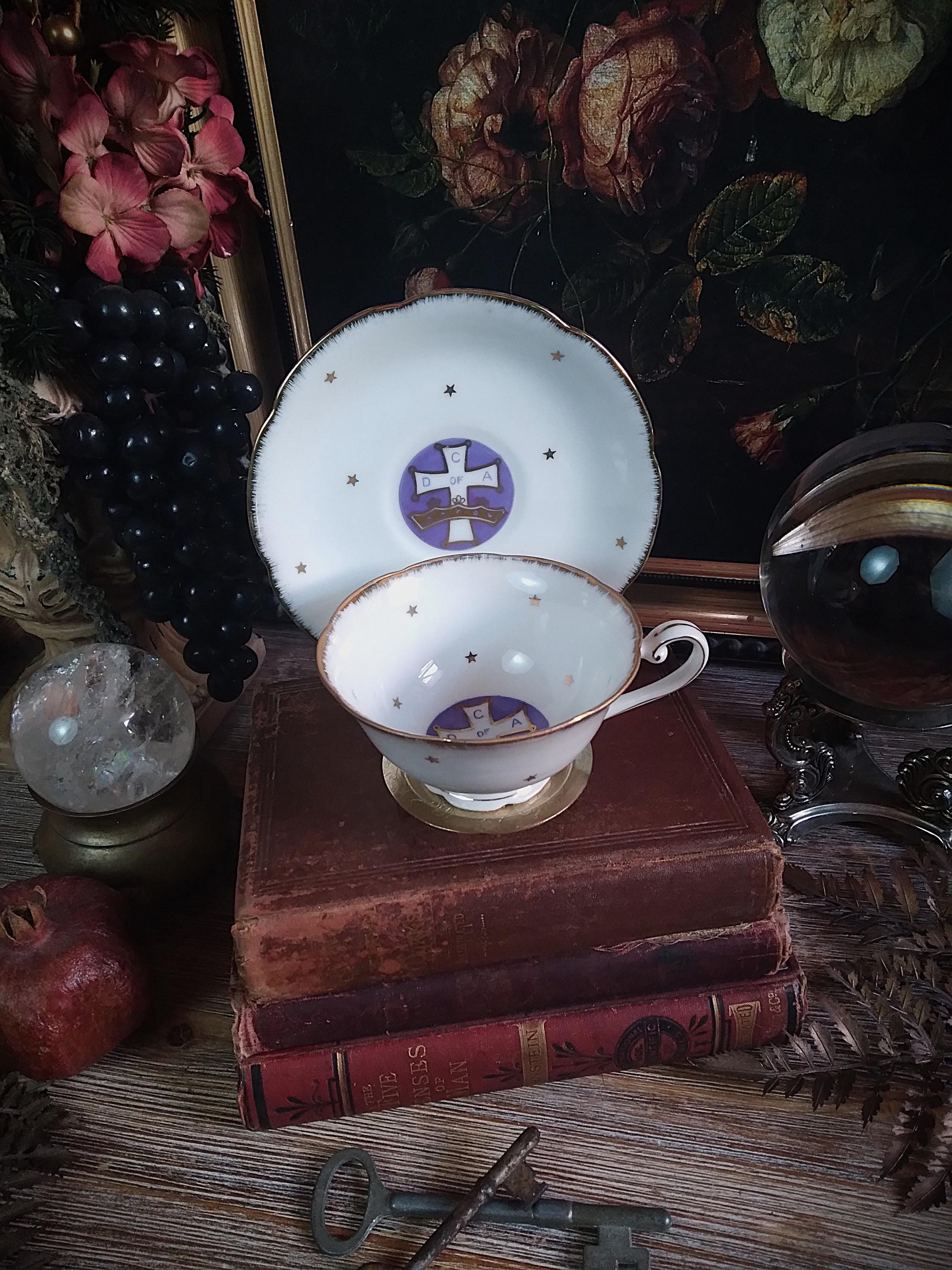 Catholic Tea Set Antique Catholic Daughters of America Gold Star Tea Cup & Saucer ...