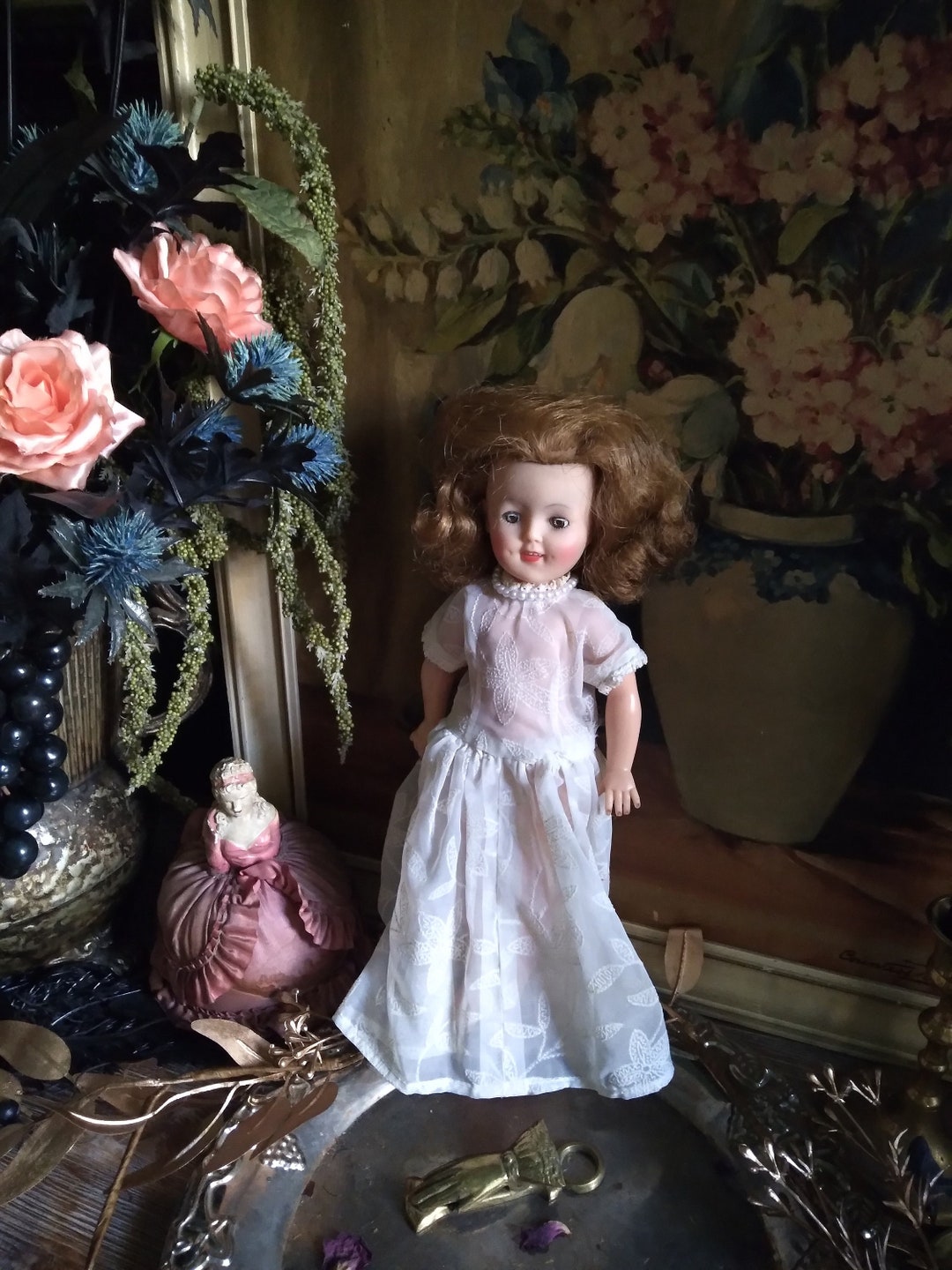 Vintage Shirley Temple Doll / Vintage 1950 s 12 Plastic Doll / Creepy